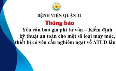 Thông báo Yêu cầu báo giá phi tư vấn – Kiểm định kỹ thuật an toàn cho một số loại máy móc, thiết bị có yêu cầu nghiêm ngặt về ATLĐ lần 2